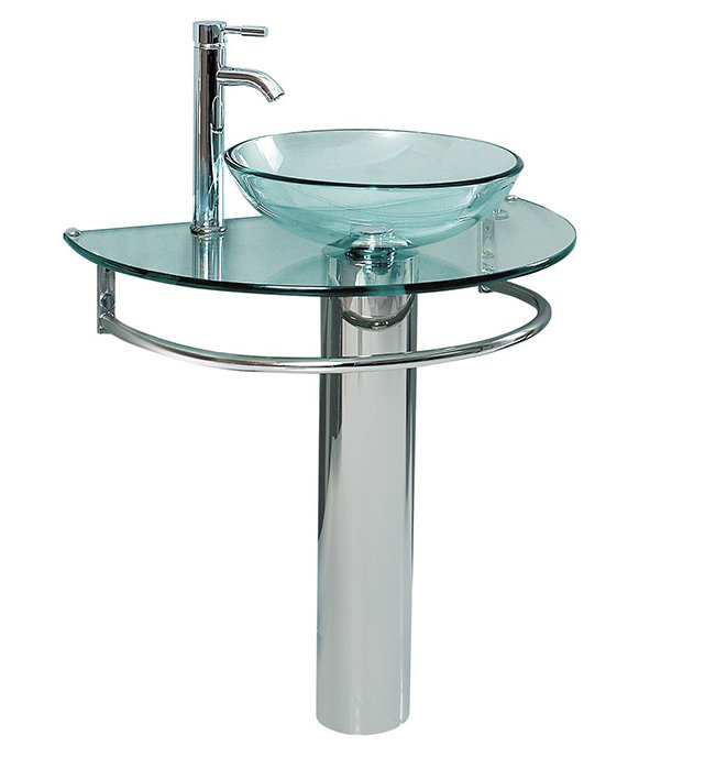 Fresca Attrazione Glass Glass 35" Pedestal Bathroom Sink & Reviews